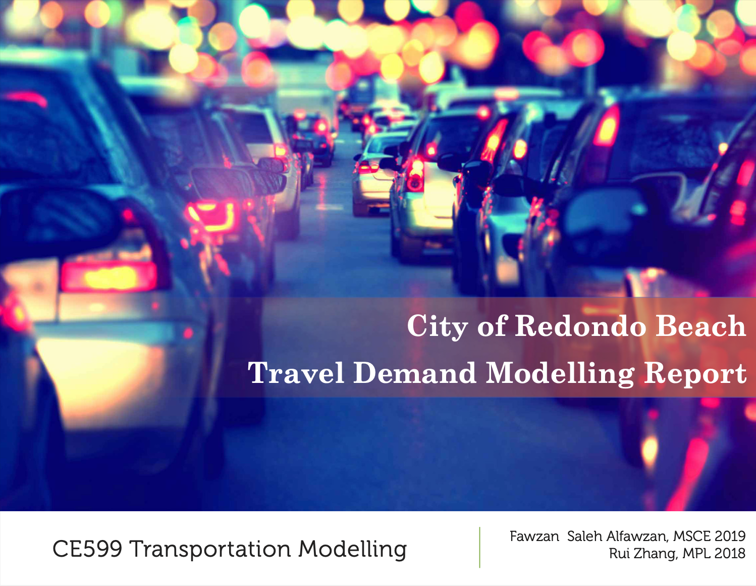 City of Redondo Beach Travel Demand Modelling